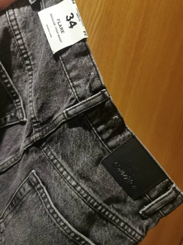 Blugi Mango EU 34 | Gri, Lungi, Denim - Image 8