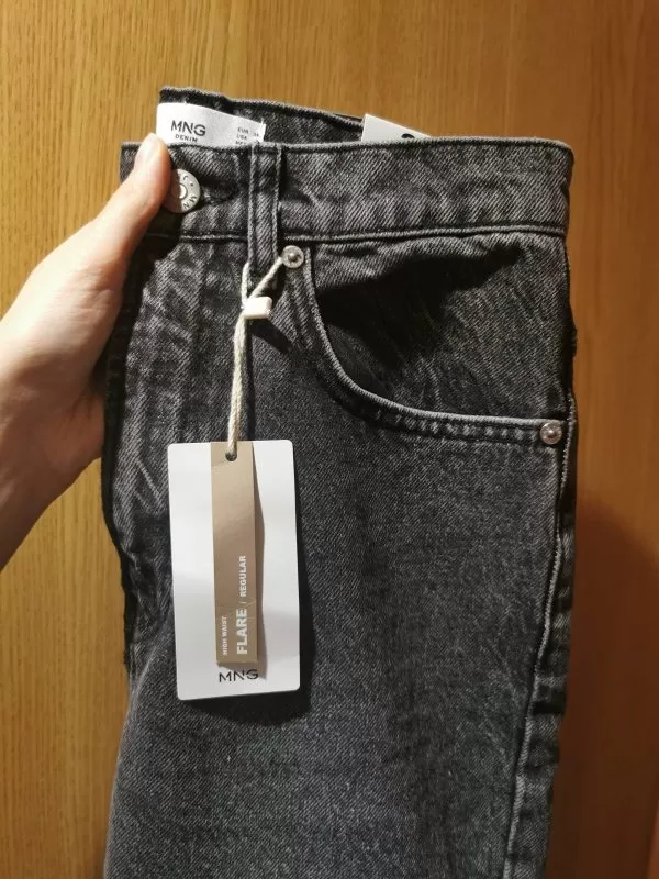 Blugi Mango EU 34 | Gri, Lungi, Denim - Image 7