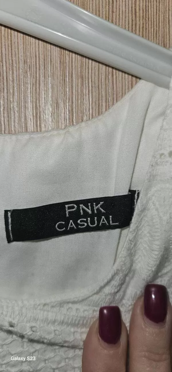 Rochie casual PNK EU 40 | Alb, Midi, Bumbac - Image 5