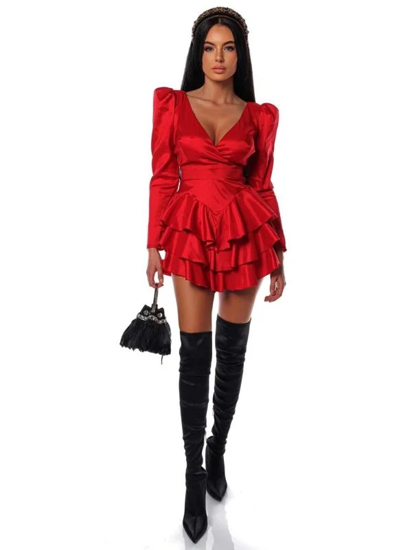 Rochie de seară PRIVE BOUTIQUE XS | Roșu, Mini, Poliester - Image 2