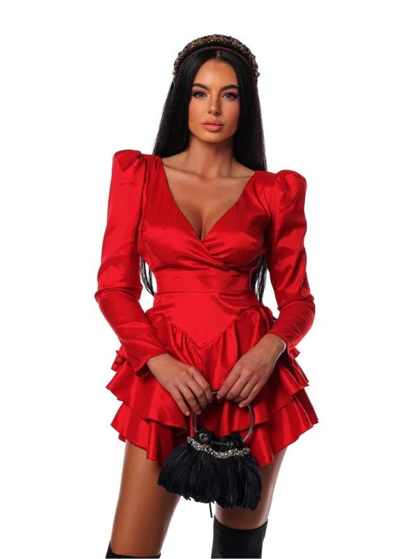 Rochie de seară PRIVE BOUTIQUE XS | Roșu, Mini, Poliester