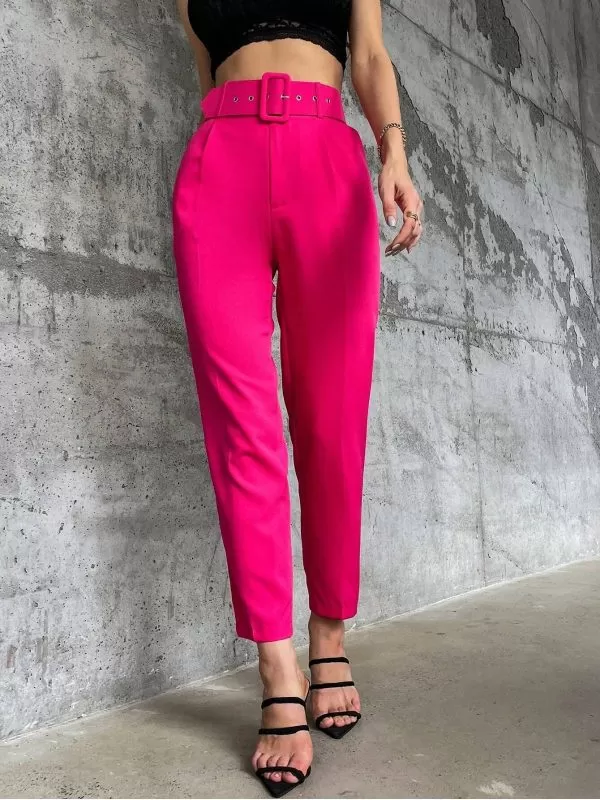 Pantaloni Shein XS | Roz, Lungi, Poliester - Image 3