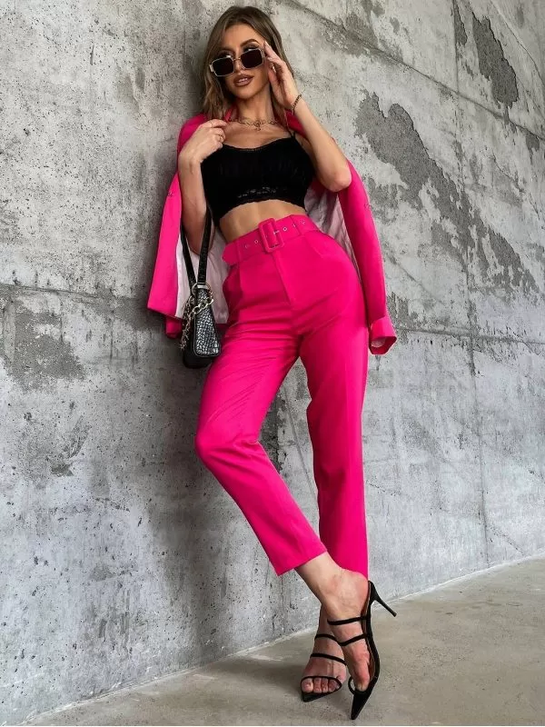 Pantaloni Shein XS | Roz, Lungi, Poliester - Image 5
