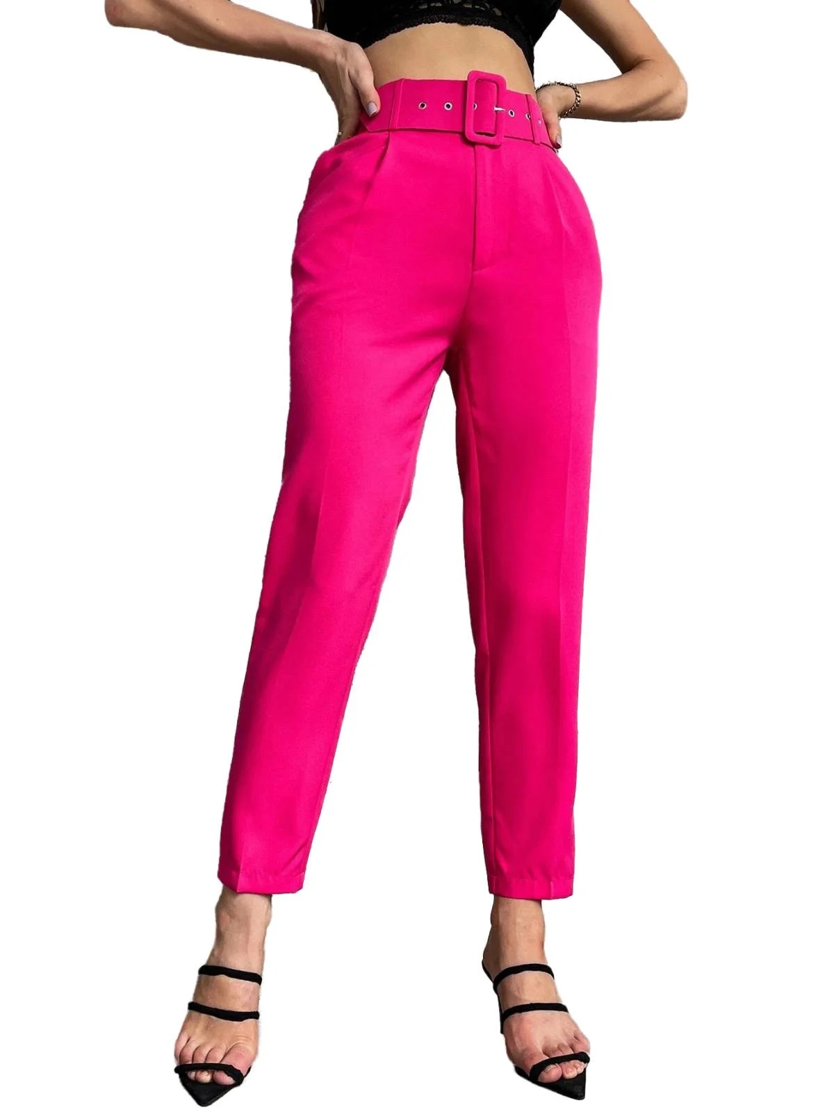 Pantaloni Shein XS | Roz, Lungi, Poliester