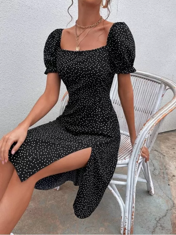 Rochie casual Shein XS | Negru, Midi, Poliester - Image 4
