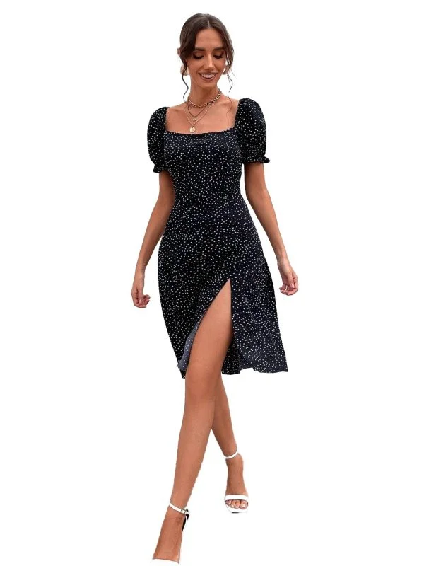 Rochie casual Shein XS | Negru, Midi, Poliester
