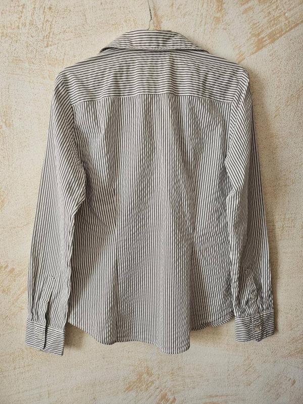 Cămașă H&M EU 42 | Alb, Normal, Mânecă lungă, Dungi, Bumbac - Image 3