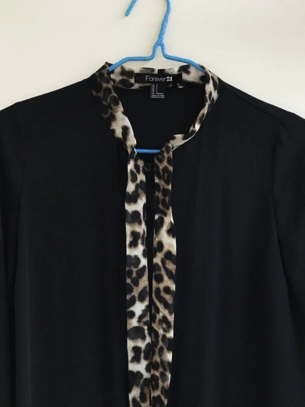 Cămașă FOREVER 21 EU 36 | Negru, Normal, Poliester - Image 3