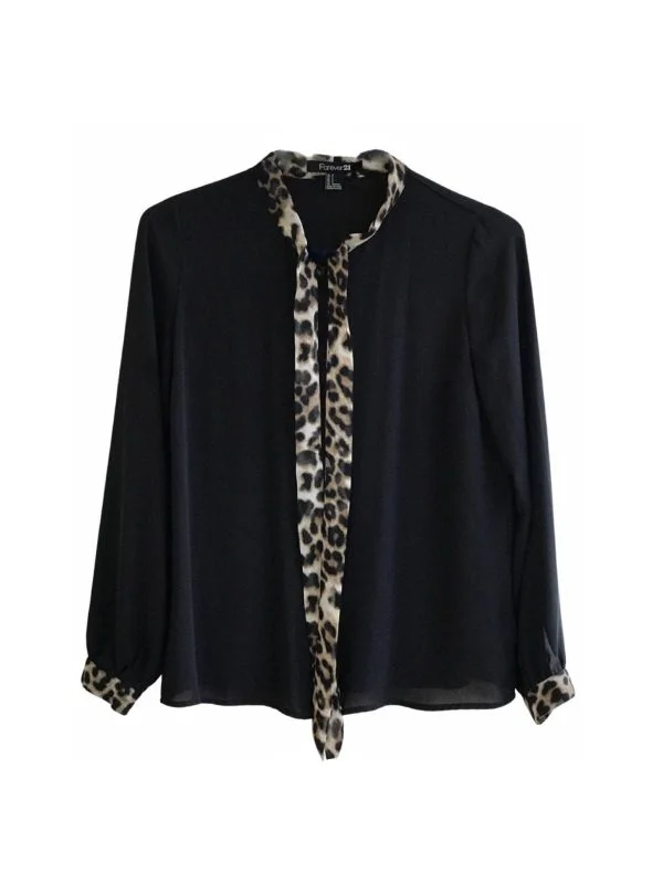 Cămașă FOREVER 21 EU 36 | Negru, Normal, Poliester