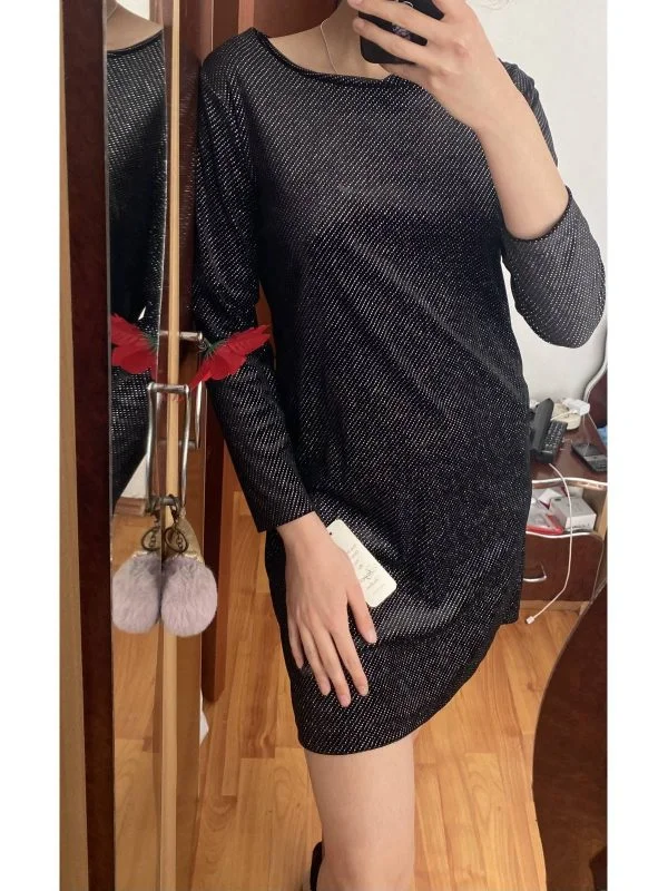 Rochie de seară ANGELO EU 38 | Negru, Midi, Poliester - Image 3