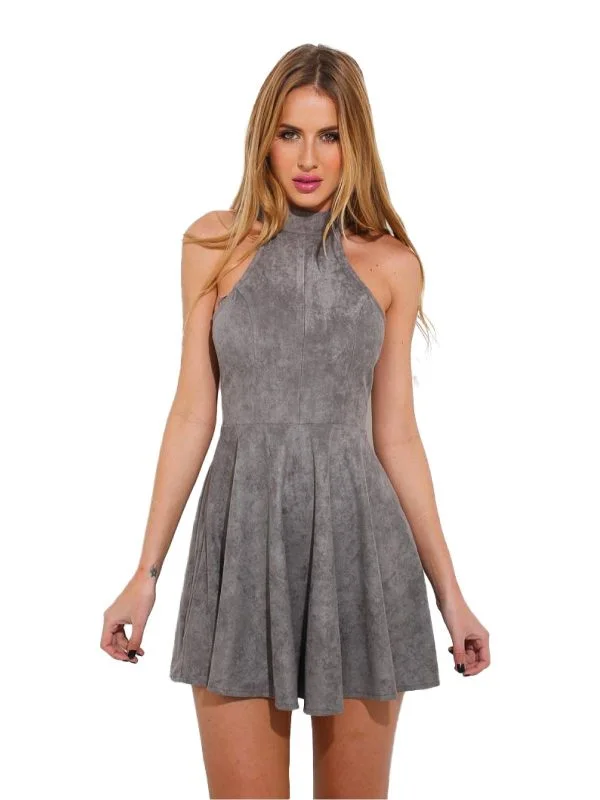 Rochie de seară ZAFUL S | Gri, Mini, Poliester