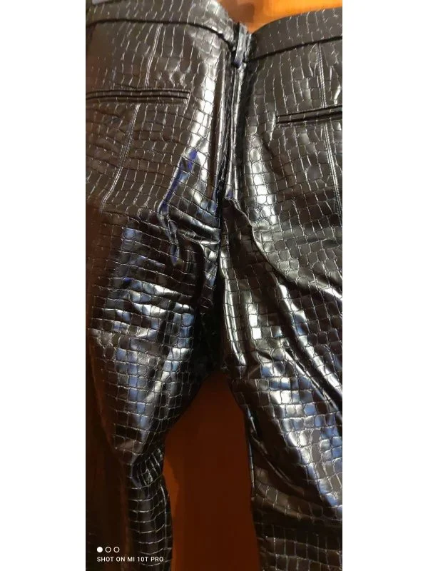 Pantaloni Zara XXL | Negru, Lungi, Piele ecologică - Image 8