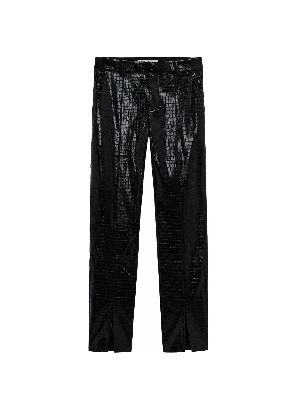 Pantaloni Zara XXL | Negru, Lungi, Piele ecologică