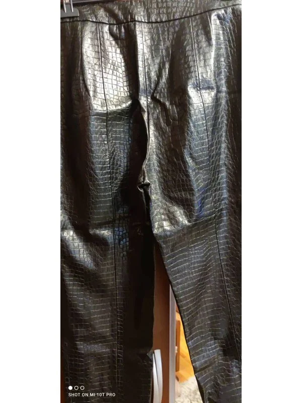 Pantaloni Zara XXL | Negru, Lungi, Piele ecologică - Image 7