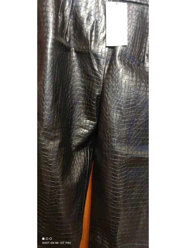 Pantaloni Zara XXL | Negru, Lungi, Piele ecologică - Image 8
