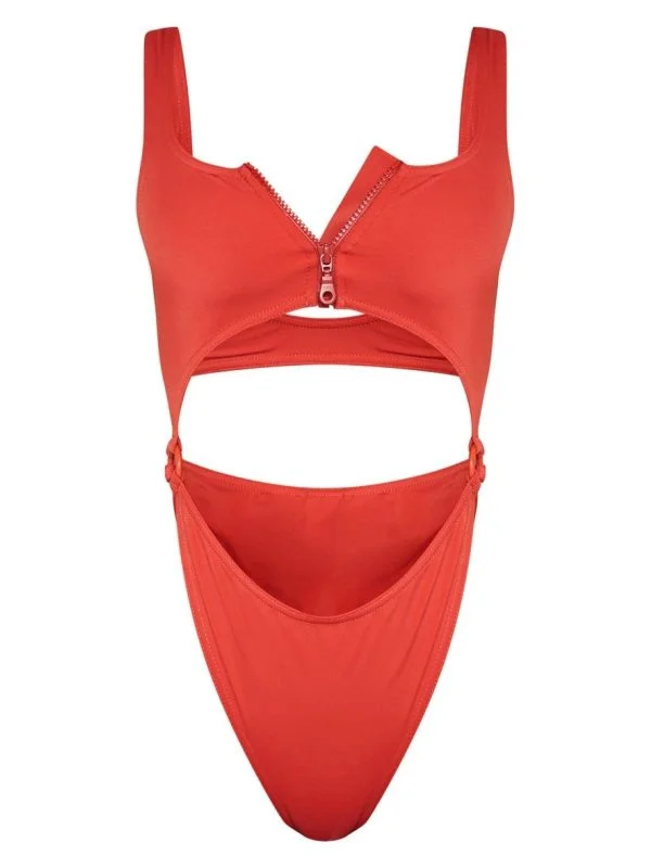 Costum de baie întreg PrettyLittleThing EU 40 | Cărămiziu, Elastan - Image 5