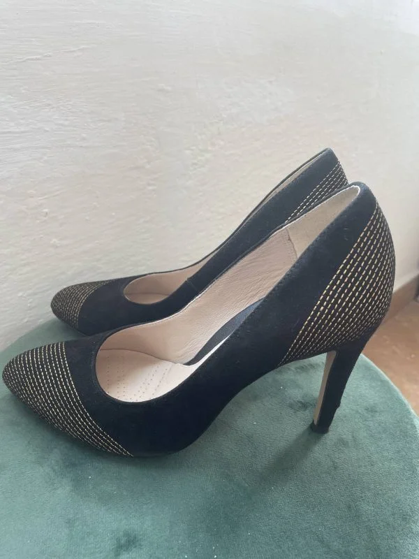 Pantofi cu toc înalt CLARKS EU 39 | Negru, Tweed - Image 3