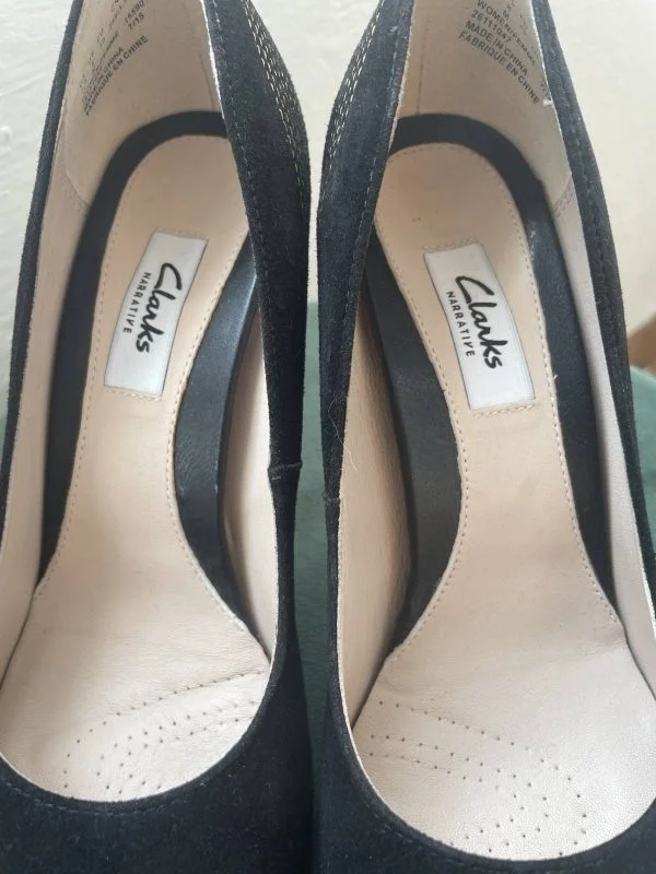 Pantofi cu toc înalt CLARKS EU 39 | Negru, Tweed - Image 7