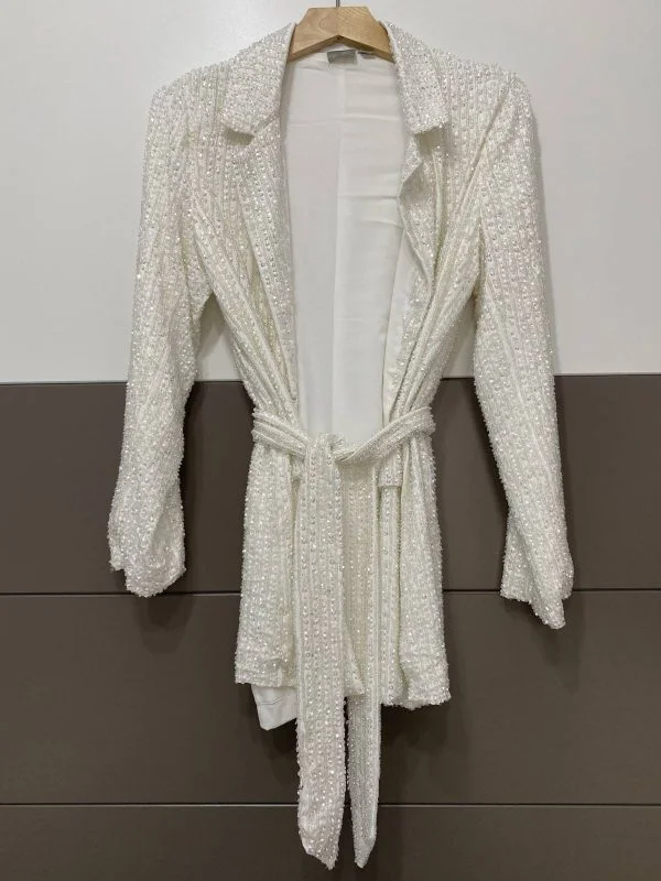 Costum cu sacou și pantaloni ASOS EU 36 | Alb, Poliester - Image 5