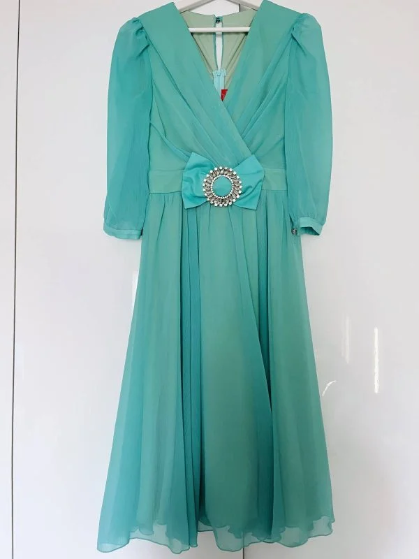 Rochie de seară ATMOSPHERE FASHION EU 38 | Verde mentă, Midi - Image 3