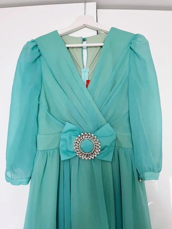 Rochie de seară ATMOSPHERE FASHION EU 38 | Verde mentă, Midi - Image 4