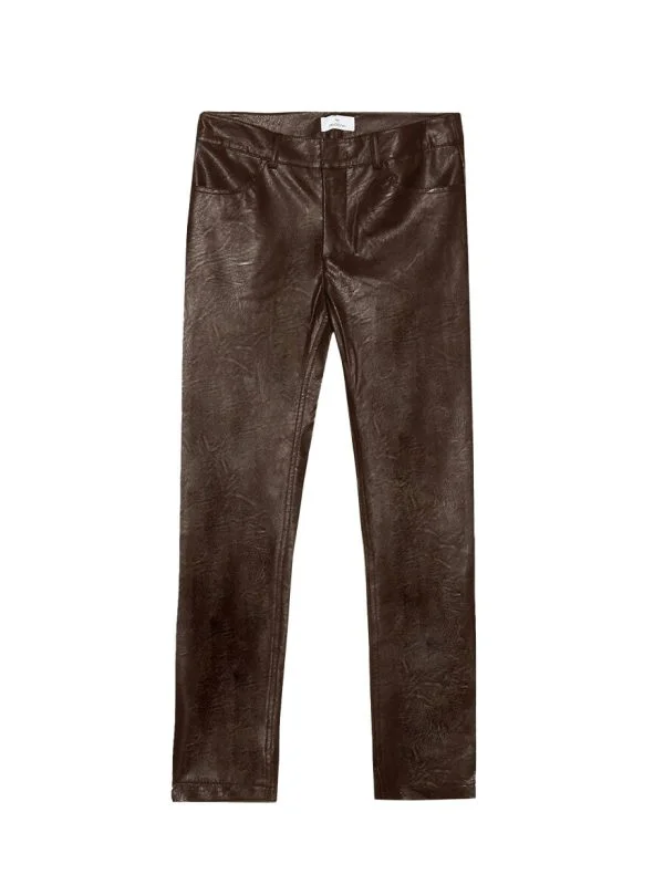 Pantaloni Motivi EU 44 | Maro, Lungi, Piele ecologică
