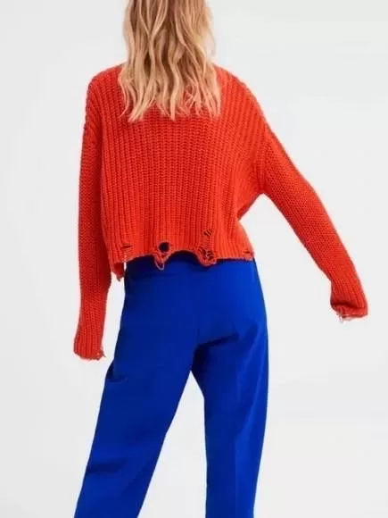 Pulover Zara S | Portocaliu, Normal, Regular fit - Image 3
