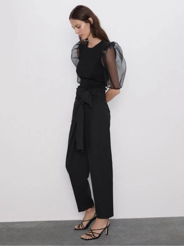 Pantaloni Zara XL | Negru, Lungi - Image 2