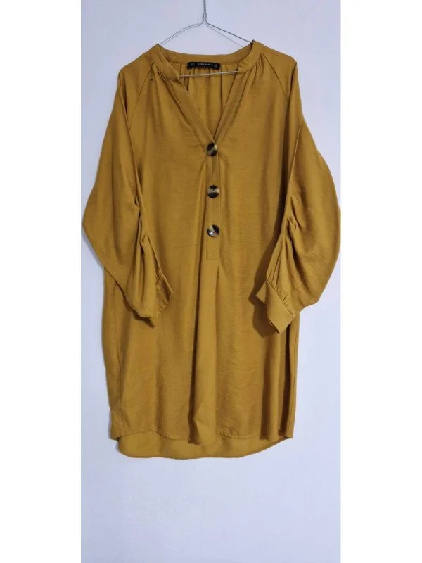 Cămașă Zara L | Galben, Normal - Image 5
