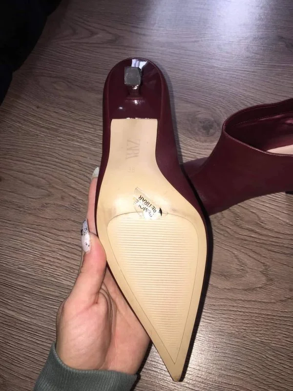 Ghete Zara EU 38 | Burgundy, Piele naturală - Image 7