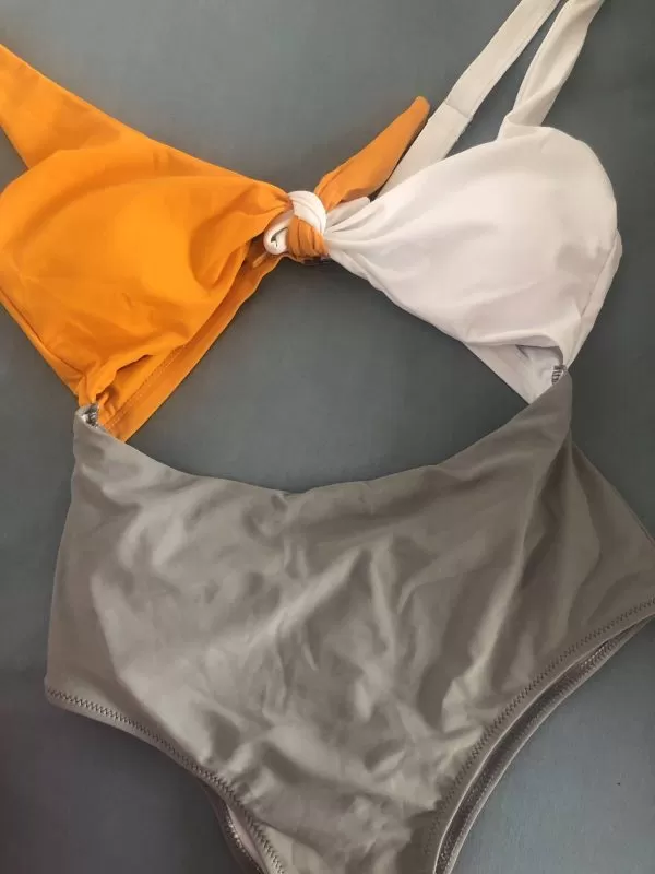 Costum de baie întreg Shein EU 38 | Gri, Elastan - Image 5