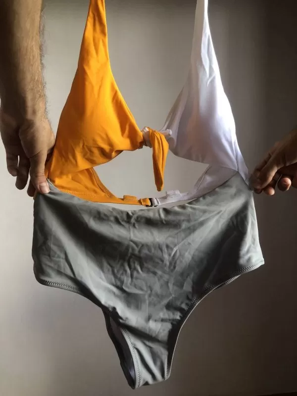 Costum de baie întreg Shein EU 38 | Gri, Elastan - Image 8