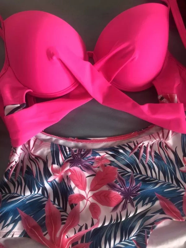 Costum de baie întreg Shein S | Roz, Design petrecut, Elastan - Image 8