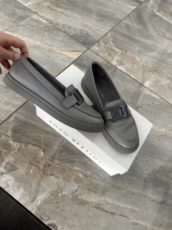 Mocasini ENZO BERTINI EU 37 | Gri, Piele naturală - Image 7