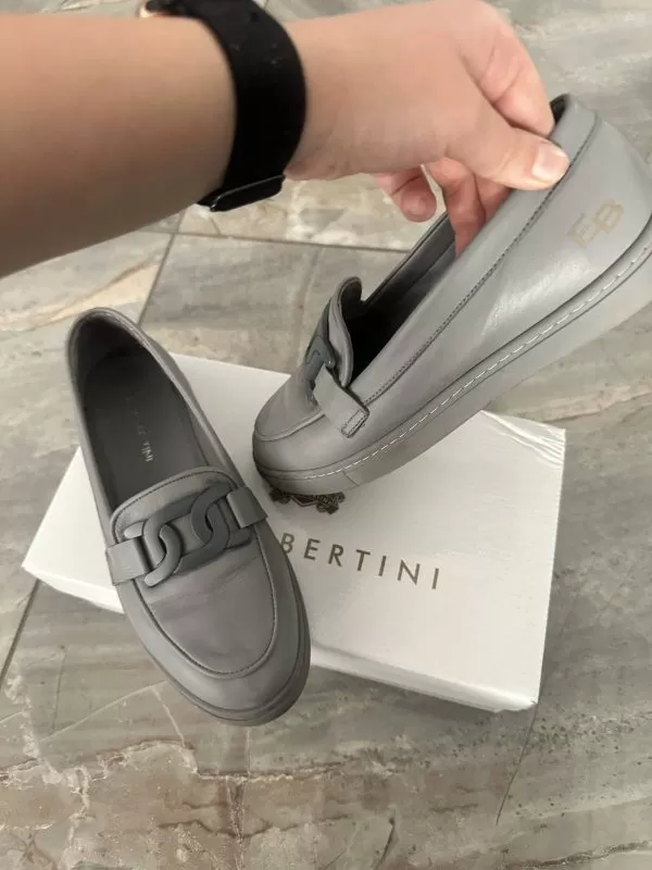 Mocasini ENZO BERTINI EU 37 | Gri, Piele naturală - Image 8