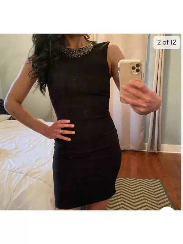 Rochie de seară H&M EU 34 | Negru, Mini, Poliester - Image 4
