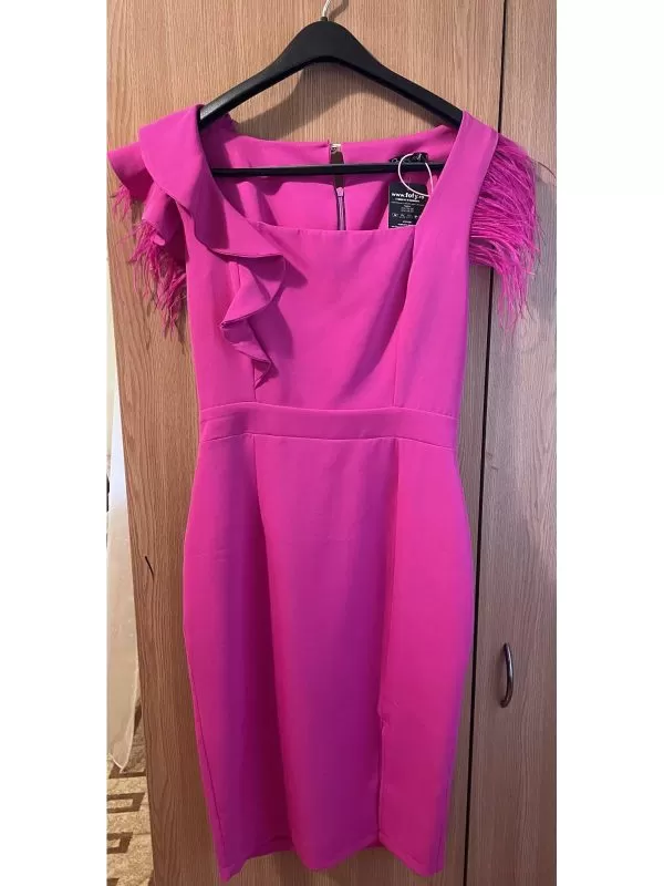 Rochie de seară FOFY EU 42 | Roz, Midi, Poliester - Image 3