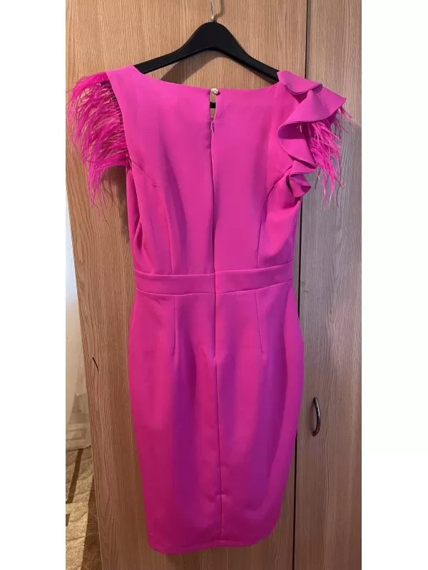 Rochie de seară FOFY EU 42 | Roz, Midi, Poliester - Image 4