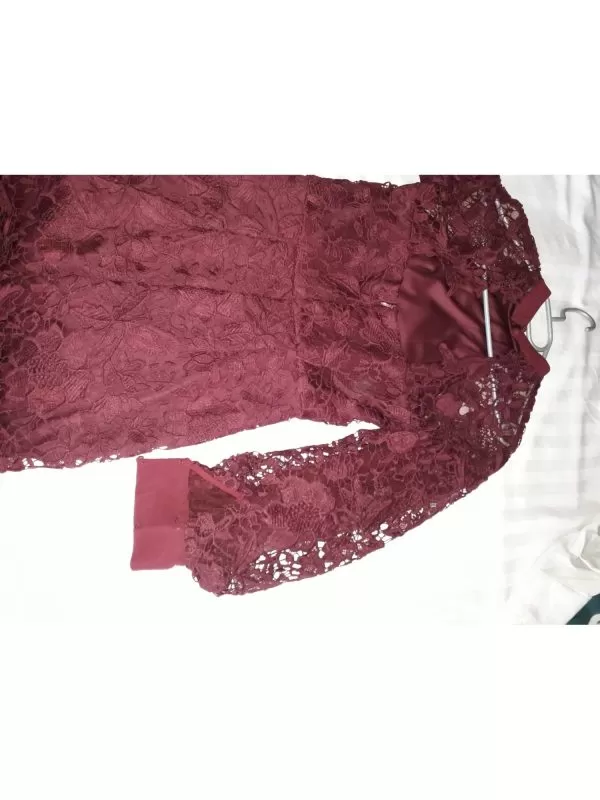 Rochie casual Chi London EU 36 | Burgundy, Mini, Bumbac - Image 9