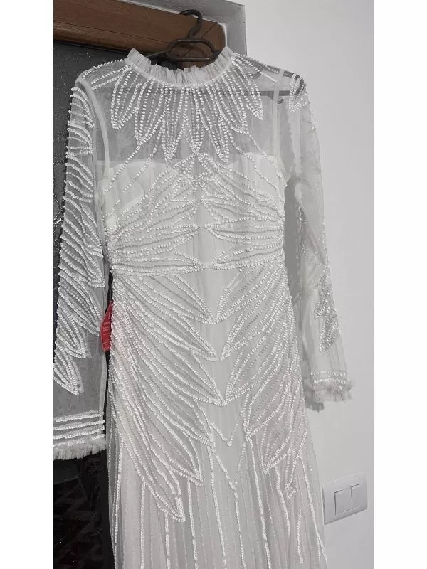 Rochie casual ASOS EU 34 | Alb, Maxi, Poliester - Image 6