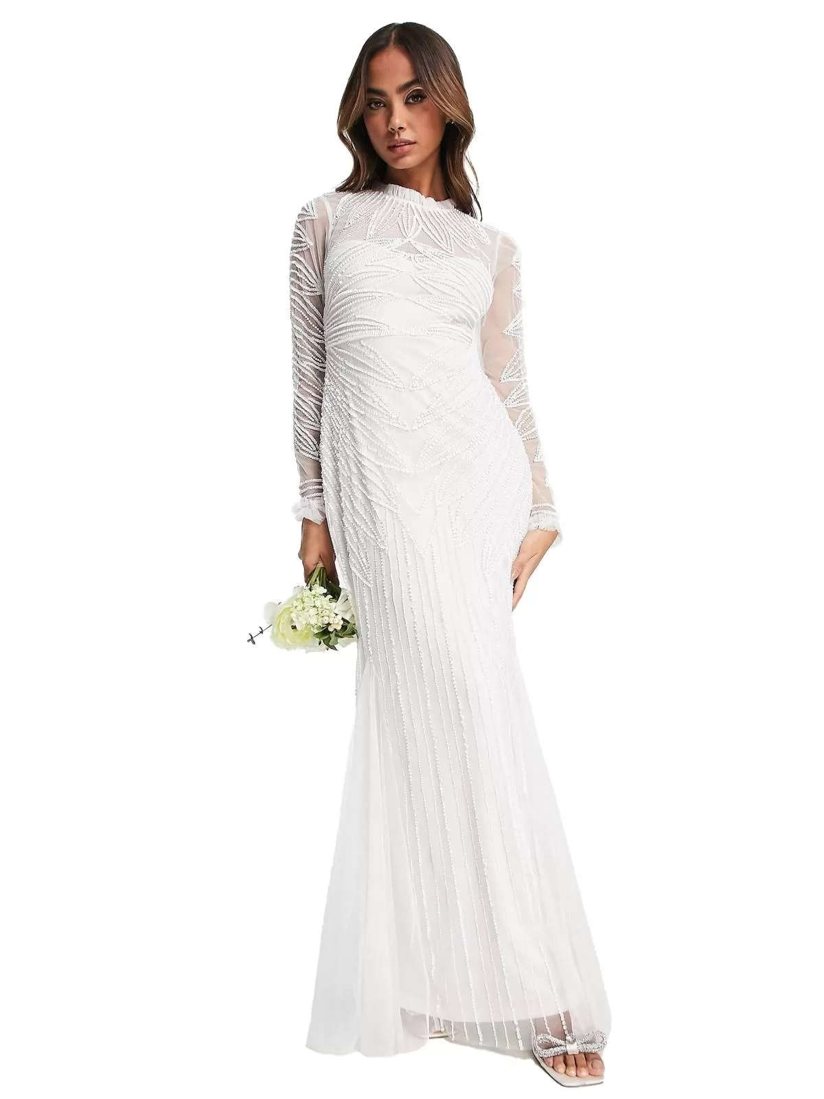 Rochie casual ASOS EU 34 | Alb, Maxi, Poliester