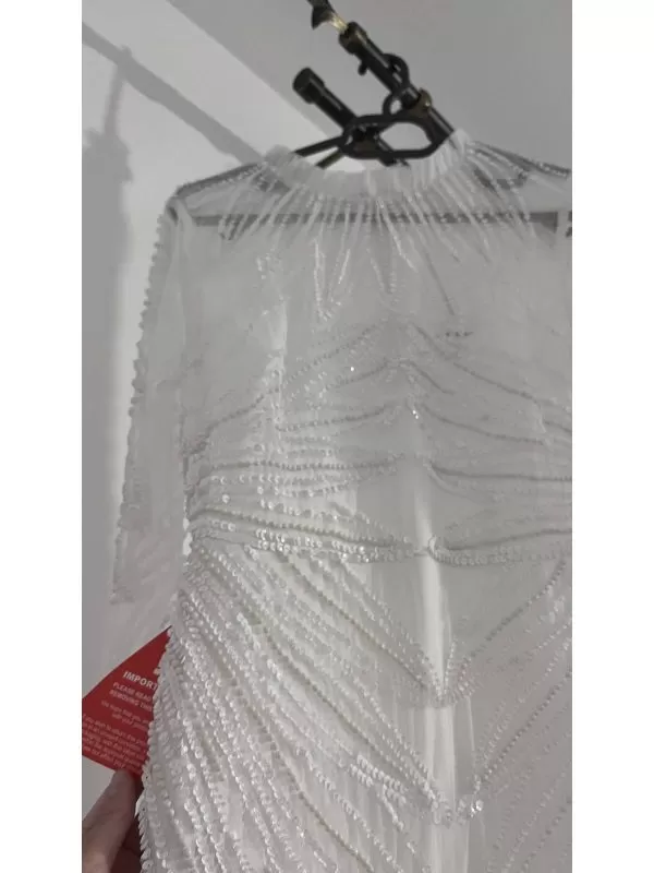 Rochie casual ASOS EU 34 | Alb, Maxi, Poliester - Image 8