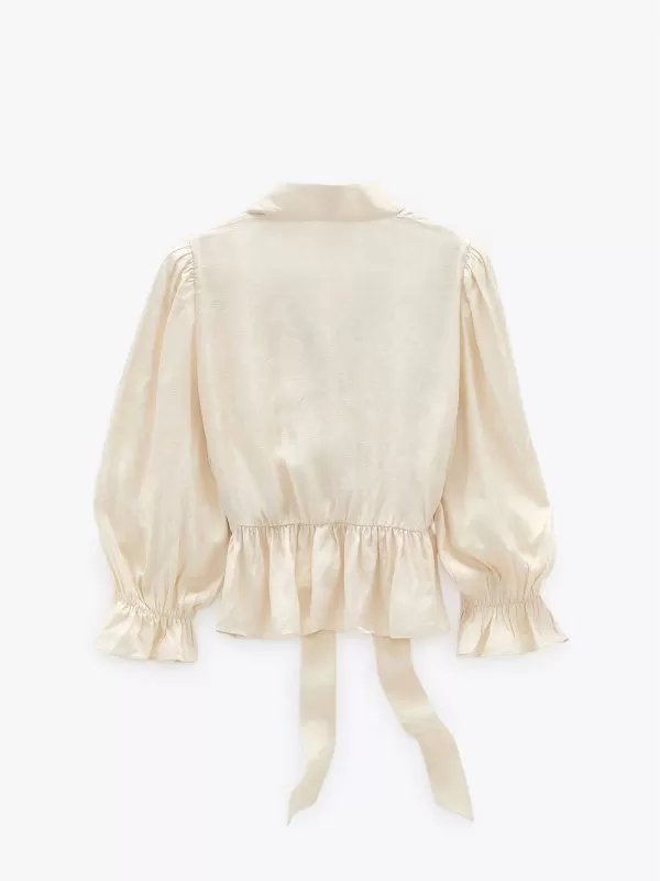 Bluză Zara L | Bej, Normal - Image 2