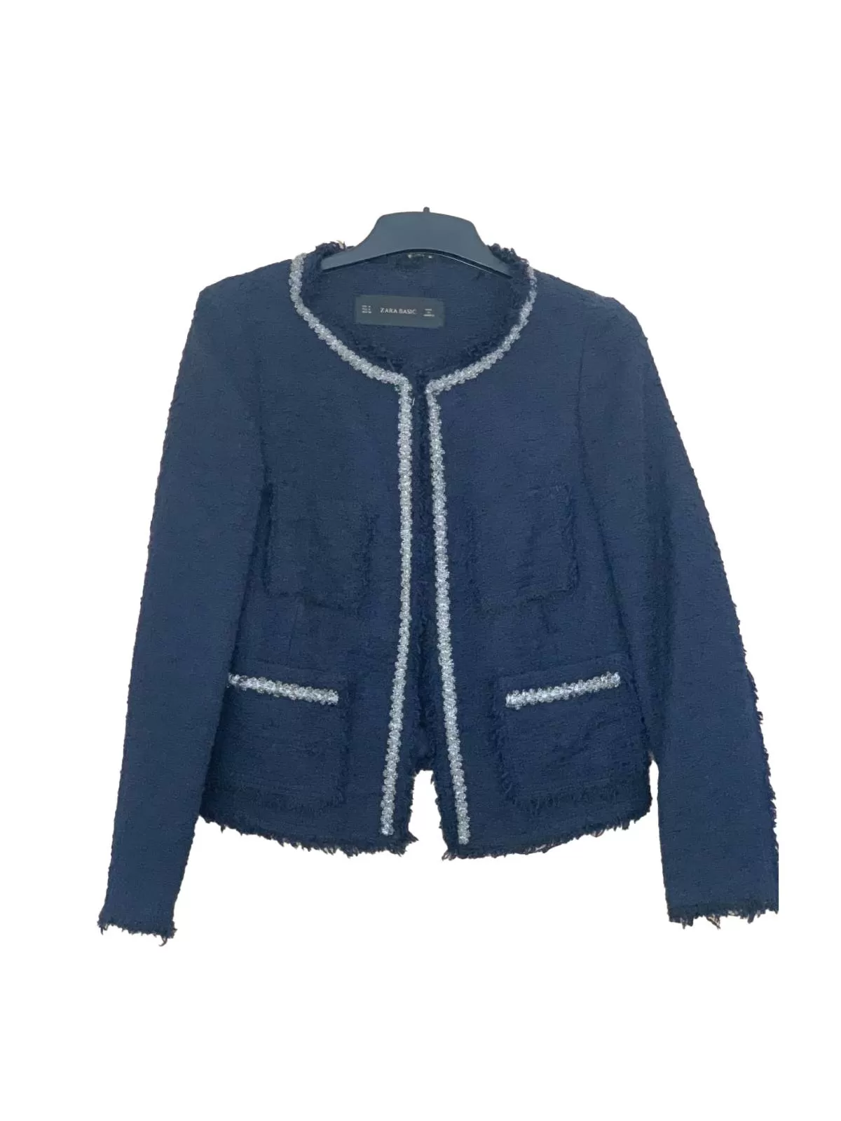 Sacou Zara EU 38 | Albastru, Normal, Mânecă lungă