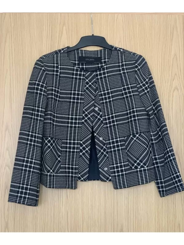 Sacou Zara EU 38 | Negru, Normal, Mânecă lungă, Carouri - Image 5
