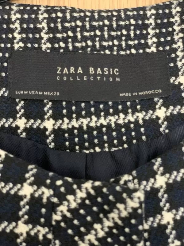 Sacou Zara EU 38 | Negru, Normal, Mânecă lungă, Carouri - Image 2
