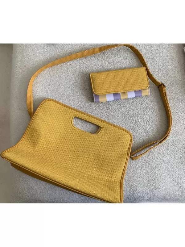 Geantă de mână AVON | Galben, Piele ecologică - Image 2