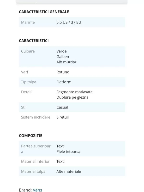 Sneakers Vans EU 37 | Alb, Piele naturală - Image 8