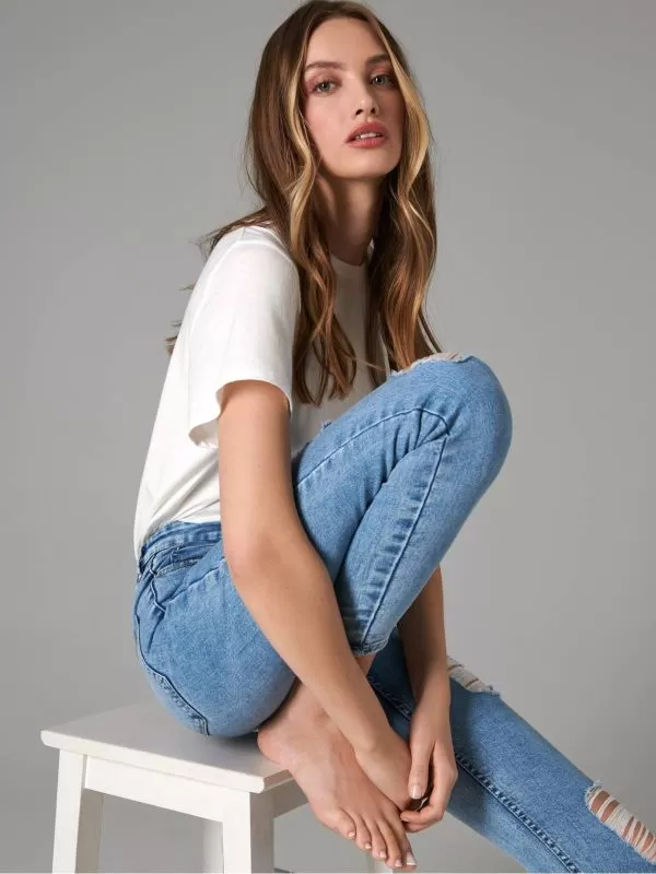 Blugi Sinsay EU 40 | Albastru, Lungi, Denim - Image 4