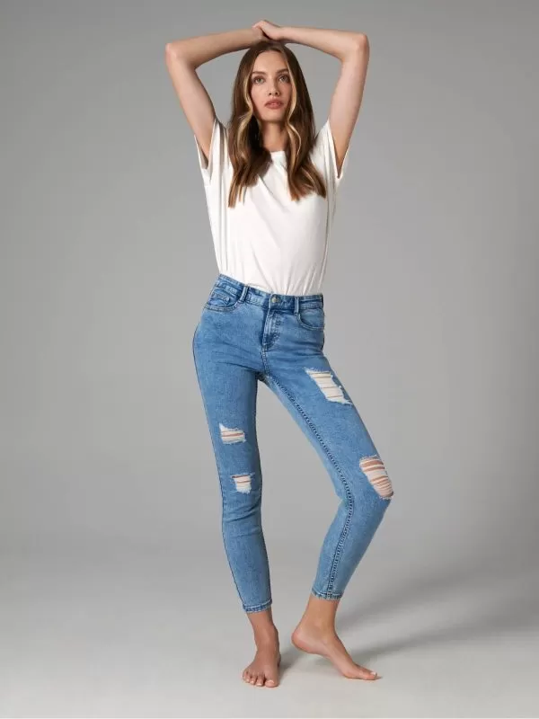 Blugi Sinsay EU 40 | Albastru, Lungi, Denim - Image 2